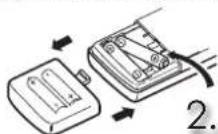 MITSUBISHI MSZHR50VF - Einsetzen der Batterien in die Fernbedienung - 2