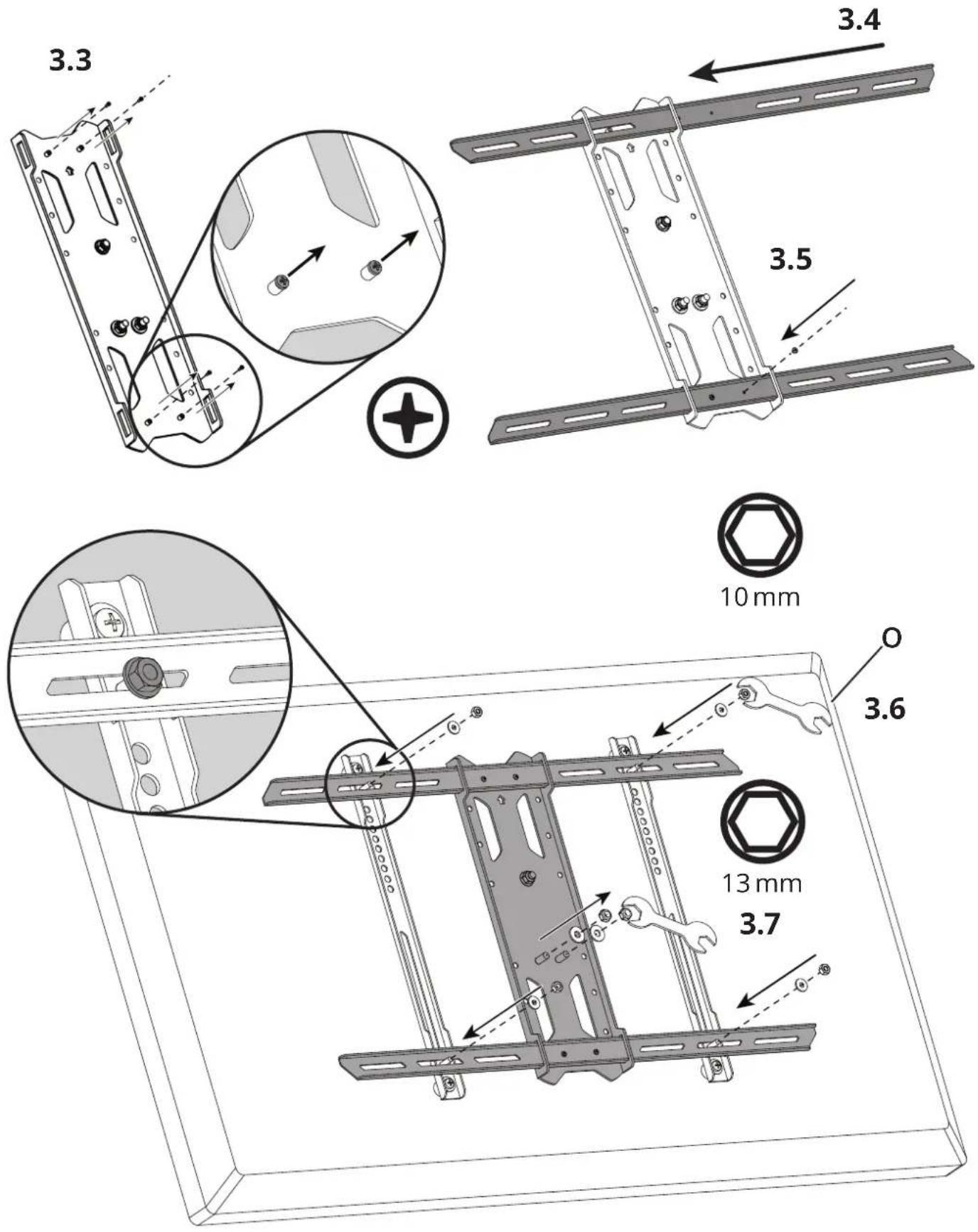 Kanto PDX650G - Attach TV Brackets Attachez les équerres de téléviseur Fije los soportes de televisor - 5