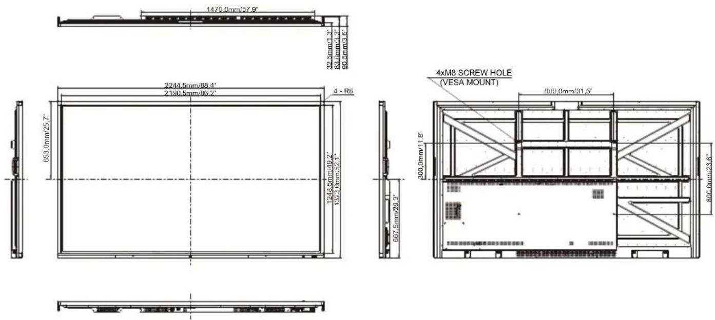 IIYAMA ProLite TE9804MIS - DIMENSIONS - 1