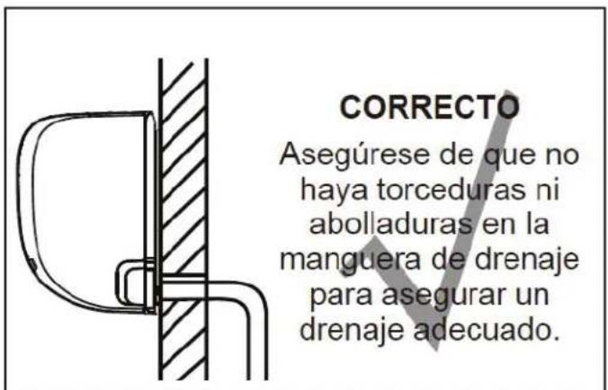 DANBY DAS170GBHWDB - Notasobre la colocacion de la manguera de desague - 1