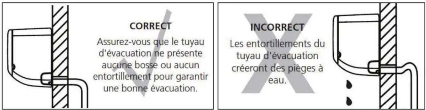 DANBY DAS170GBHWDB - Remarque concernent le tuyau d'évacuation - 1