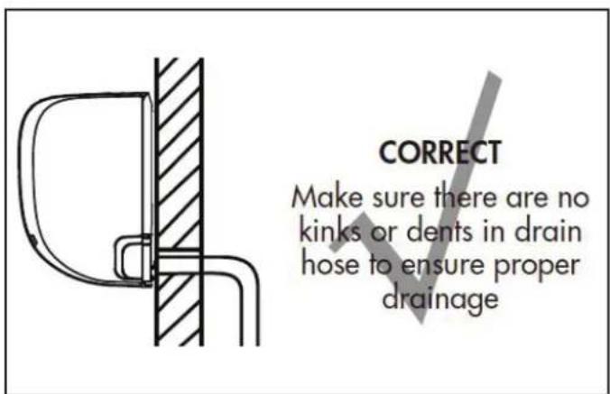 DANBY DAS170GBHWDB - Note on Drain Hose Placement - 1