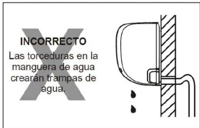 DANBY DAS170GBHWDB - Notasobre la colocacion de la manguera de desague - 2