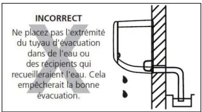 DANBY DAS120GBHWDB - Remarque concernent le tuyau d'évacuation - 4