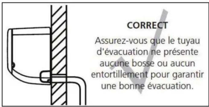 DANBY DAS120GBHWDB - Remarque concernent le tuyau d'évacuation - 1