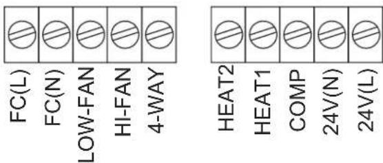 FC(L) FC(N) LOW-FAN HI-FAN 4-WAY HEAT2 HEAT1 COMP 24V(N) 24V(L)