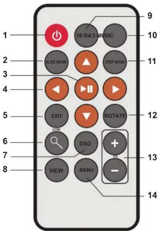 Aluratek ADMPFD13F - Gros plan des commandes du cadre - 4