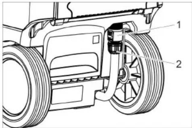 Technical diagram of an aircraft fuselage showing labeled parts including wheel, suspension, and mounting brackets