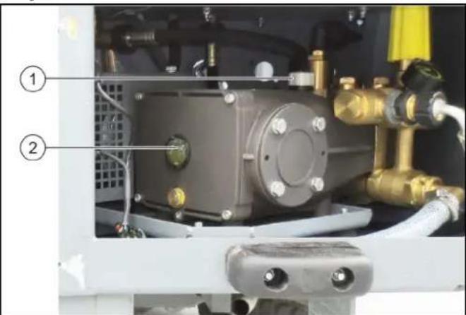 Kärcher WRS 200 - Verificar o;nvel do oleo com a bomba de alta pressao fria. Aviso - 1