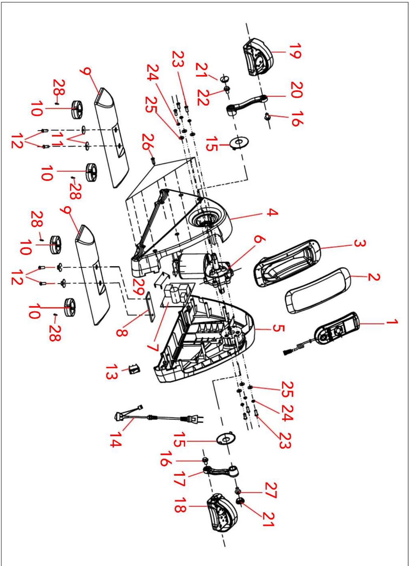 TUNTURI Cardio Fit M50 - Exploded view - 1