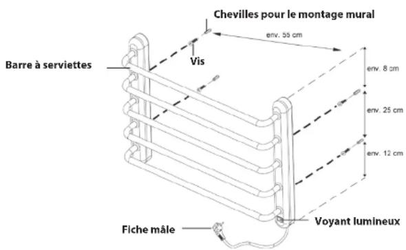 QUIGG GTTW01 - INSTRUCTIONS DE MONTAGE MURAL - 1