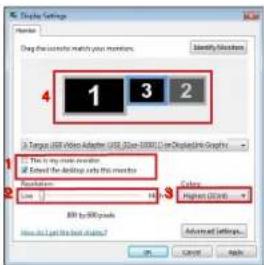 TARGUS ACA11EUZ - Het beeldscherm instellen met behulp van Windows' "Eigenschappen voor Beeldscherm" (voor Windows XP en Vista) - 1