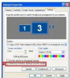 TARGUS ACA11EUZ - Controlling the Display using Windows Display Properties (for Windows XP and Vista) - 6