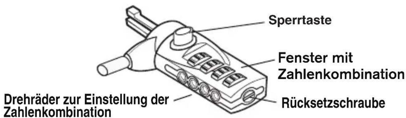 TARGUS ASP03EU - Einstellen der Zahlenkombination - 1