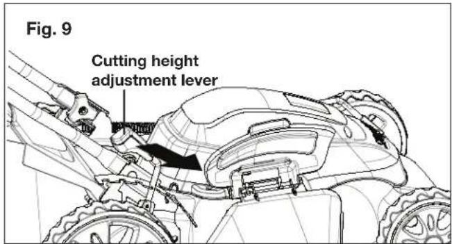 Fig. 9 Cutting height adjustment lever
