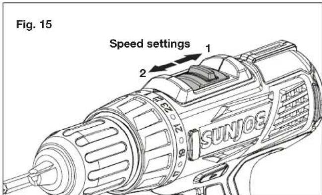 Sun Joe 24VDDCT - Speed Settings - 1