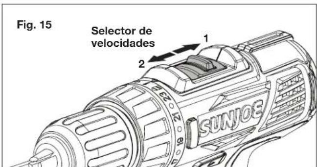 Sun Joe 24VDDCT - Selección de velocidad - 1