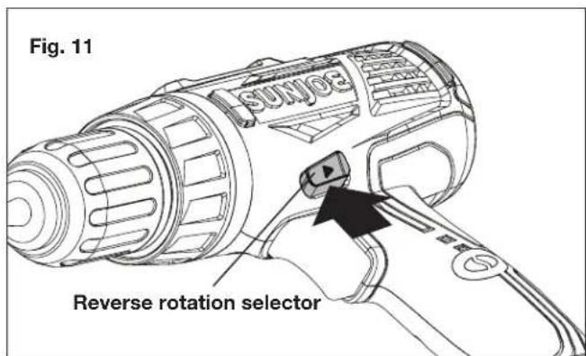 Sun Joe 24VDDCT - Selecting the Direction of Rotation - 2