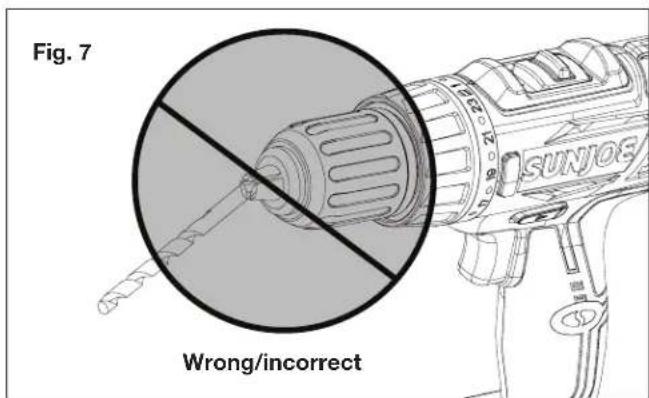 Sun Joe 24VDDCT - Installing + Removing Drill Bits - 4