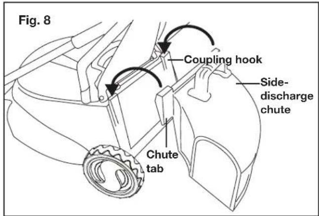 Fig. 8 Coupling hook Side- discharge chute Chute tab