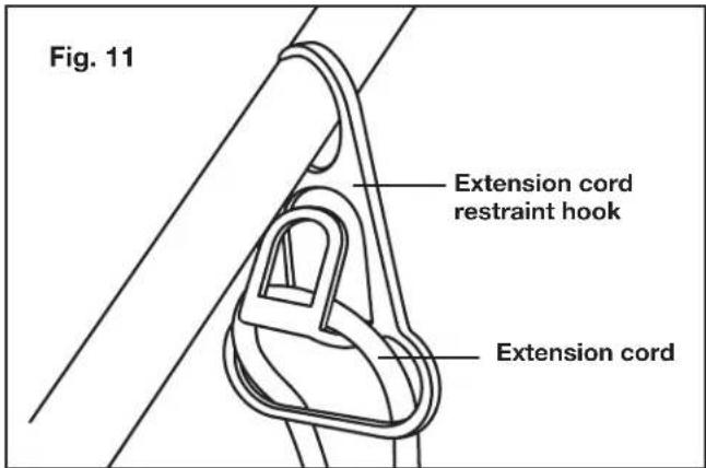 Fig. 11 Extension cord restraint hook Extension cord