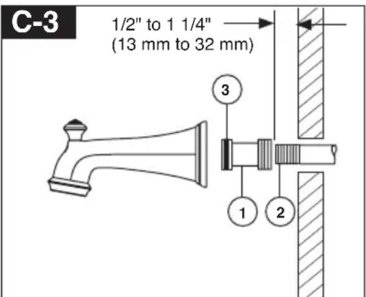 DELTA T14251WE - FOR TUB SPOUT INSTALLATION: - 3