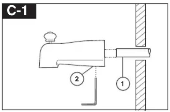 DELTA T14251WE - Instalación de la Cabeza de la Regadora y el Surtidor de la Bañera - 1