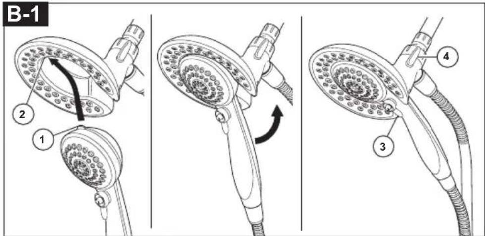 DELTA T14438LHD - INSTALLATION DE LA POMME DE DOUCHE : - 1