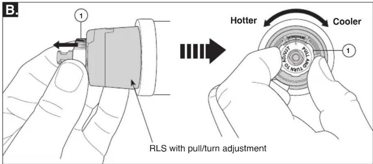 DELTA T14451WE - Adjusting the Rotational Limit Stop - Identify RSL type from pages 6-7. - 1
