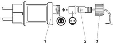 LightZone GTGLCMC01 - de nouer ou de percer le cable d'alimentation Raccordez la guirlande lumineuse au bloc d'alimentation - 1