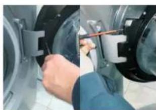 HAIER HWDQ90B416FWB - BISAGRA | TIPO 2 HERRAMIENTAS - LLAVE TORX 25, LLAVE DE TUBO 7 FLEXIBLE - 4