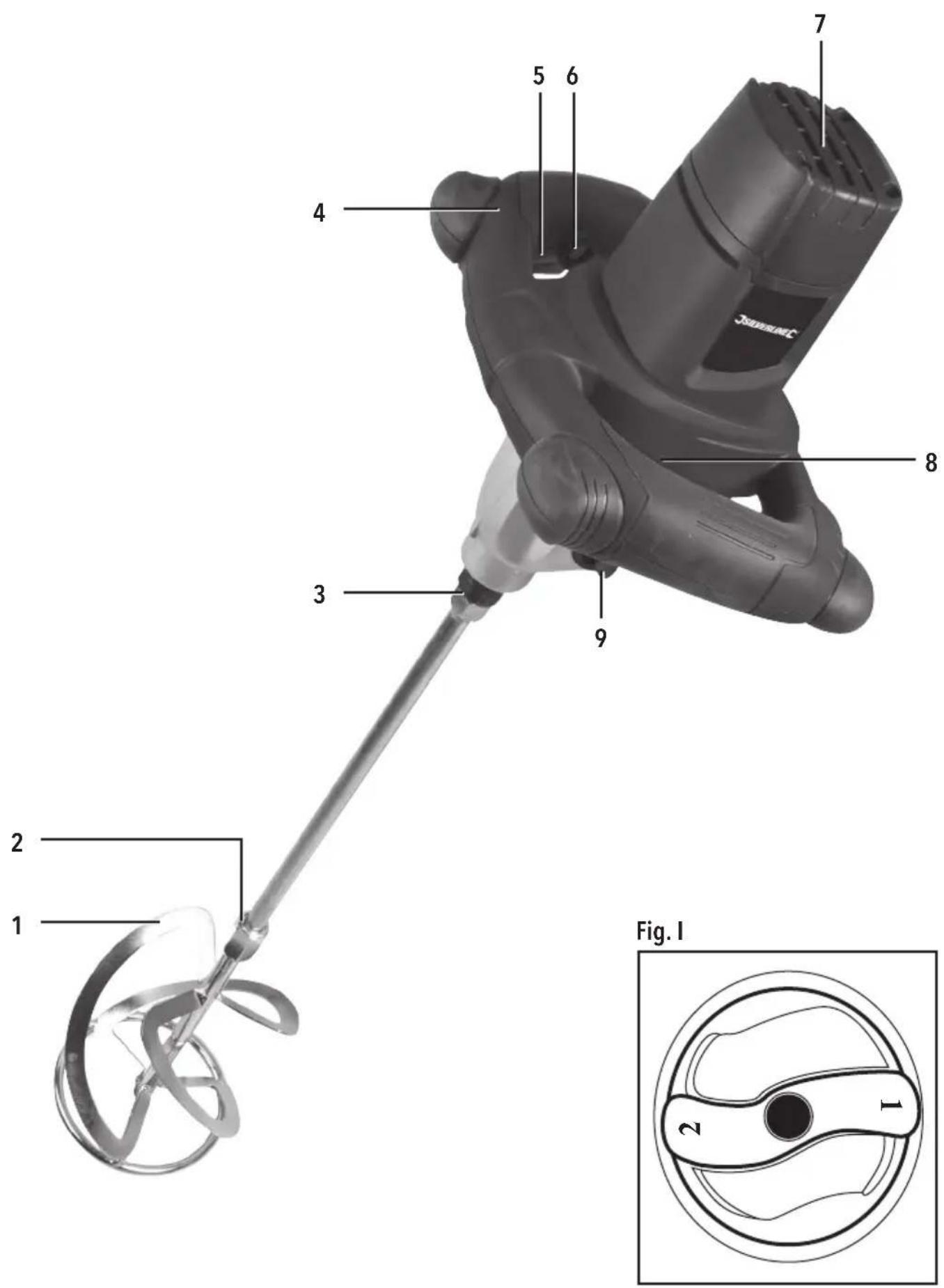SILVERLINE 264219 - 1220W Plaster Mixer 140mm - 11