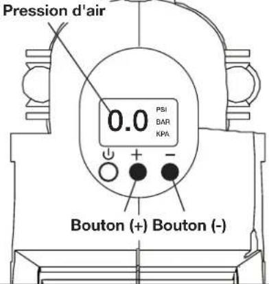 Sun Joe 24VAJCLTE - Pour configurer le manomètre de manière à ce que le gonflage s'arrête automatiquement : - 1