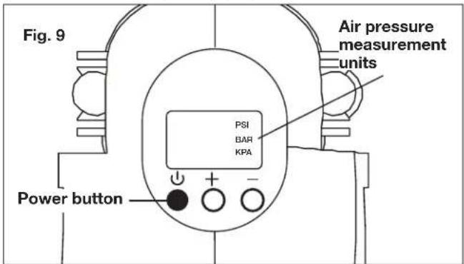 Sun Joe 24VAJCLTE - To switch from PSI, BAR, or kPa. - 1