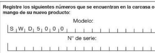 Sun Joe SWD5000 - Modelo y número de série - 1