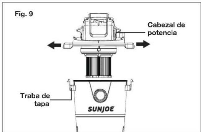 Sun Joe SWD5000 - Liberación y ensamblado del=cabezal de potencia - 1
