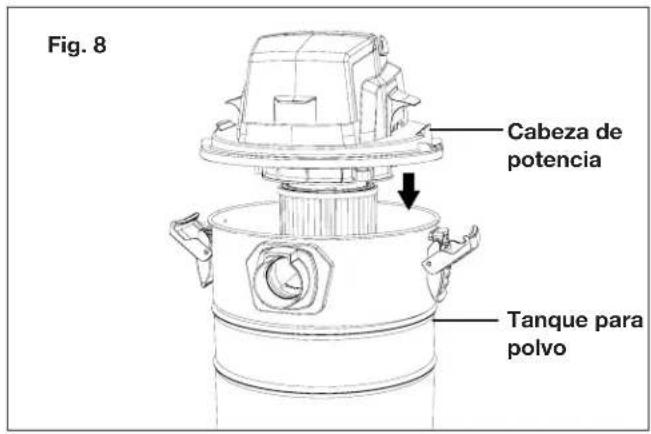 Fig. 8 Cabeza de potencia Tanque para polvo