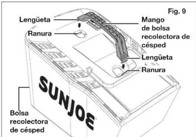 Sun Joe 24VX216LM - Instalacion de bolsa recolectora de cesped - 1