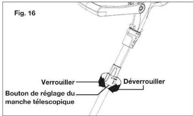 Sun Joe 24VSB10CT - Réglage du manche téléscopique - 1