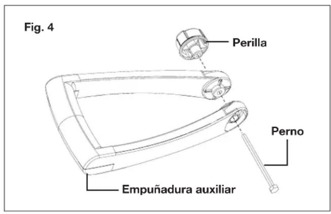 Sun Joe 24VSB10CT - Colocacion del mango auxiliar - 1