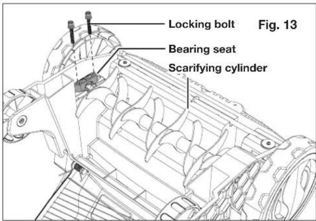 Locking bolt Figure 13 Bearing seat Scarifying cylinder