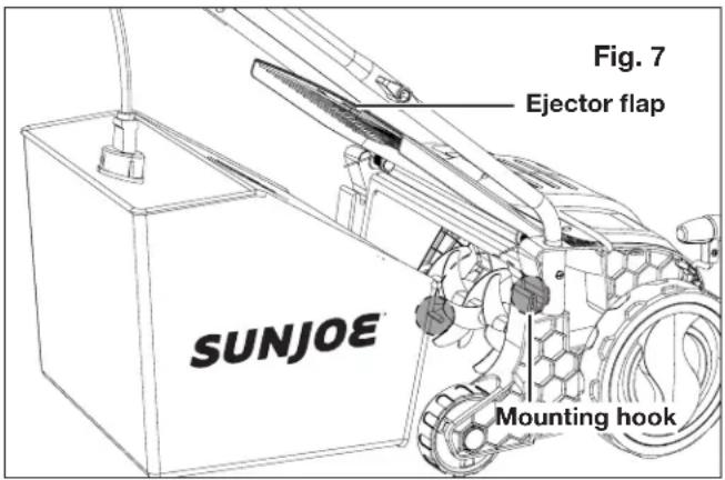 Fig. 7 Ejector flap SUNJOE Mounting hook