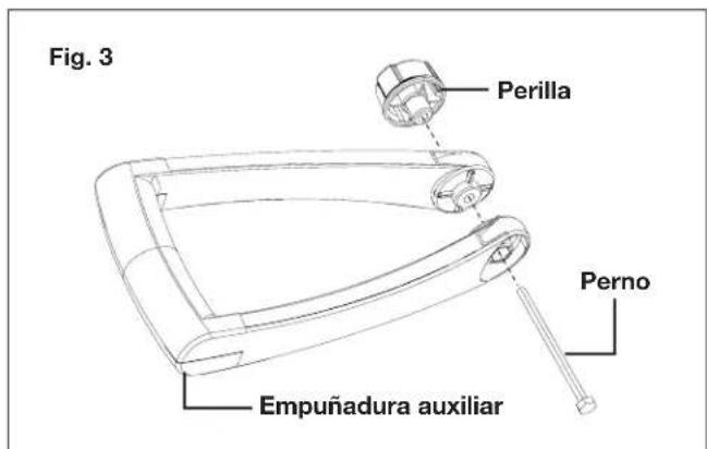 Sun Joe 24VSB10LTE - Colocación del mango auxiliar - 1