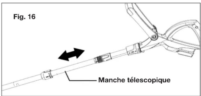 Sun Joe 24VSB10LTE - Réglage du manche télescopique - 2