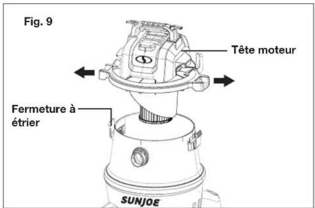 Sun Joe SWD12000 - Comment libérer ou attacher la tête moteur - 1