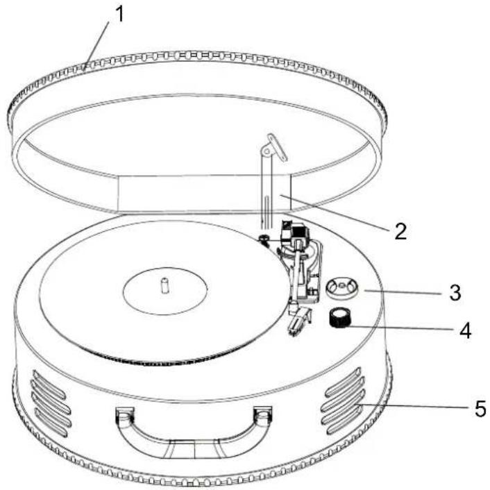 LENCO TT34 - LOCATIE VAN BEDIENINGEN EN INDICATIES VOORPANEEL - 1