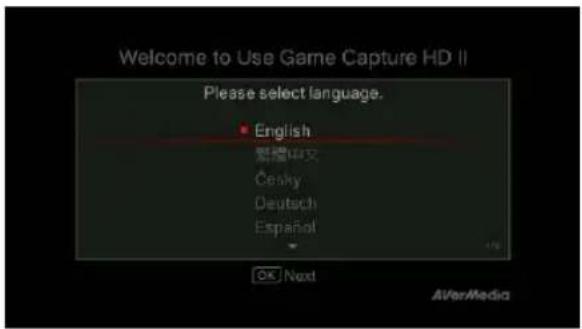AVERMEDIA Live Gamer Ultra GC553 - Paso 1 Configuración del idioma - 1