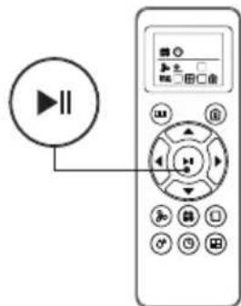 Diagram showing a media player with playback control buttons and a circular play button icon