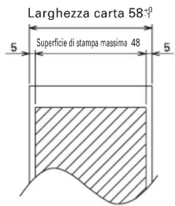 Larghezza carta 58⁺⁰ Superficie di stampa massima 48 5 5