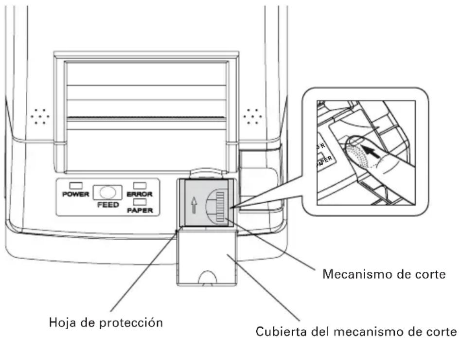 POWER FEED ERROR PAPER Hoja de protección Mecanismo de corte Cubierta del mecanismo de corte